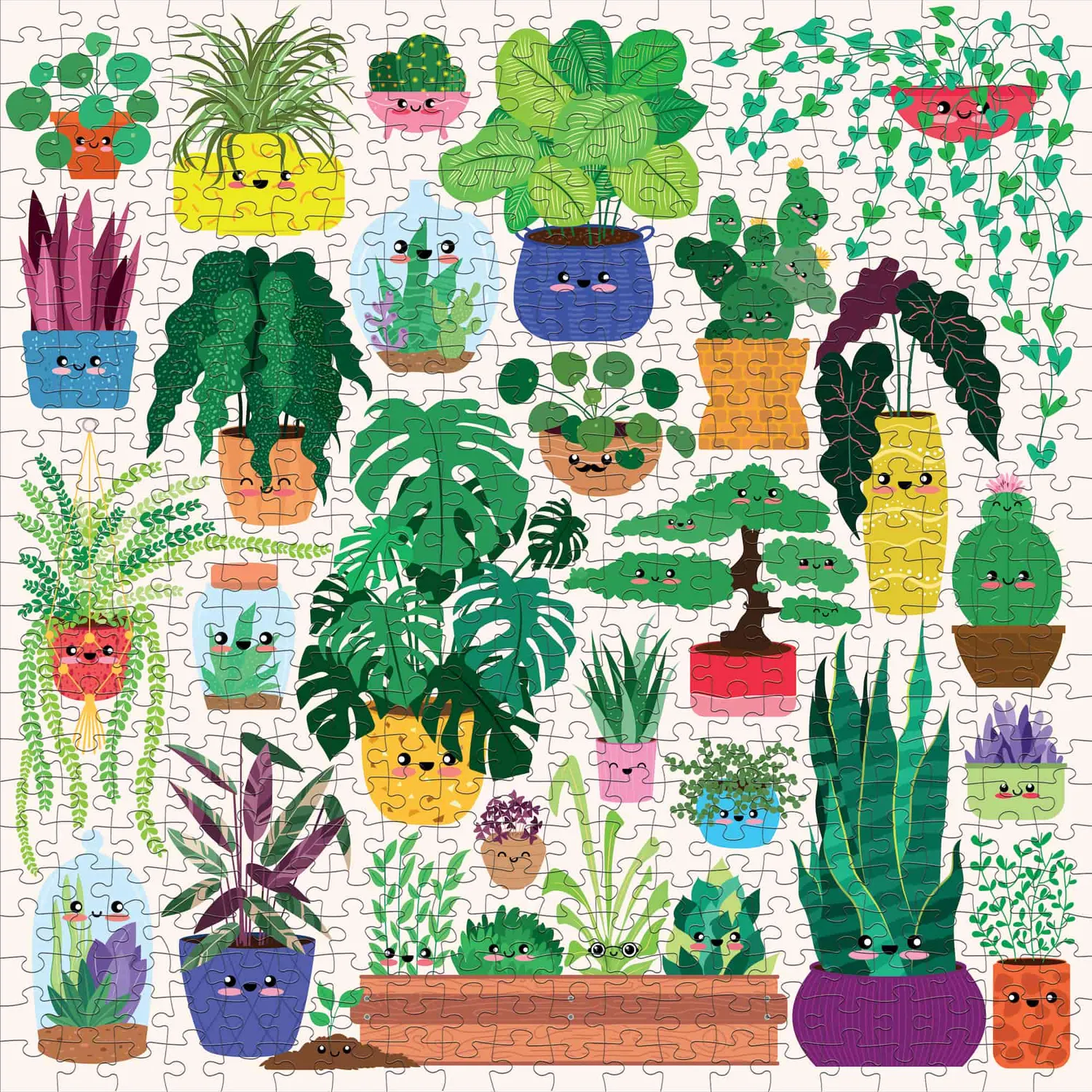Mudpuppy Happy Plants puzzle 500 piese familie 51x51 cm