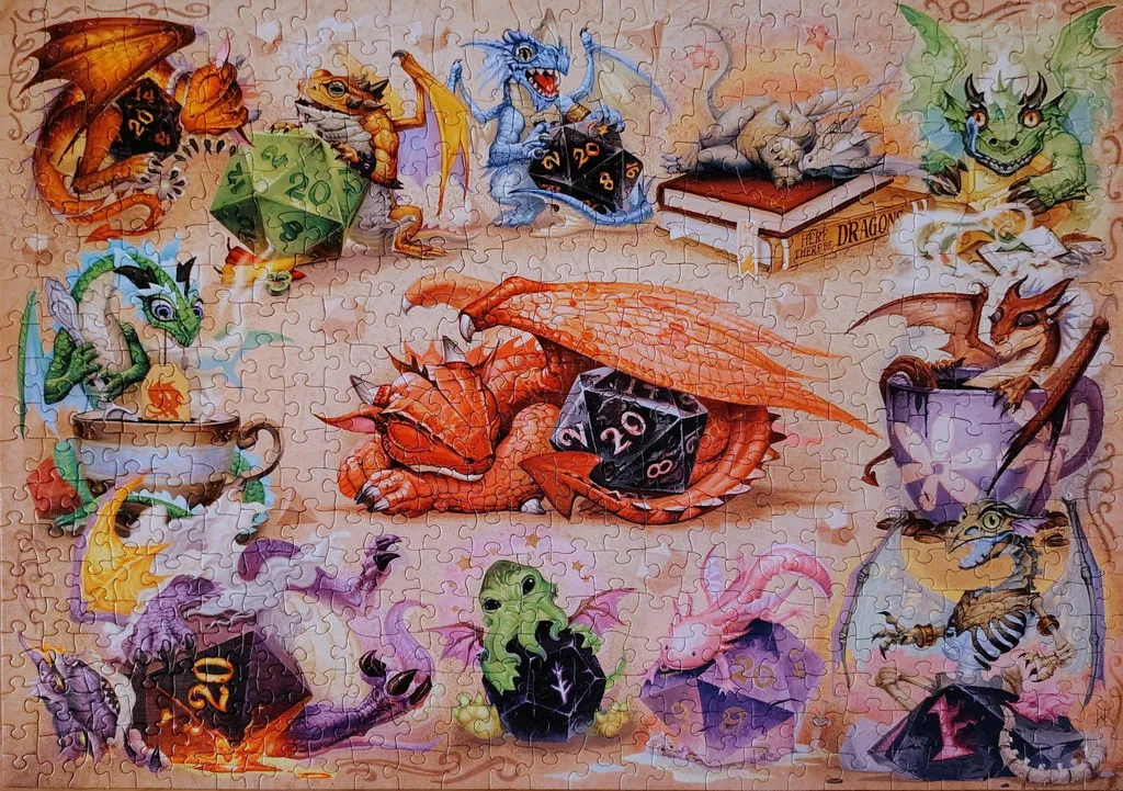 Cobble Hill D20 Dragons puzzle 500 piese dragoni