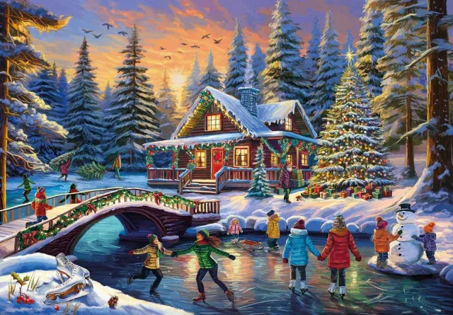 Mosaic Puzzles Skating into Christmas puzzle 250 piese patinaj