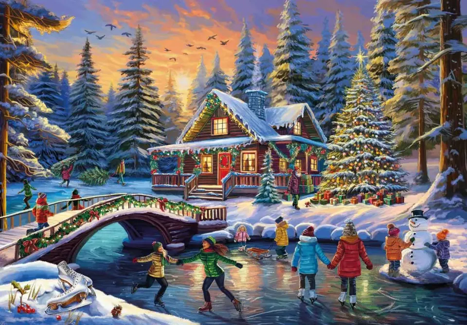 Mosaic Puzzles Skating into Christmas puzzle 250 piese patinaj