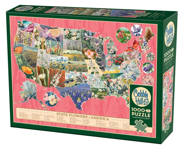 Cobble Hill State Flowers of America puzzle 1000 piese harti
