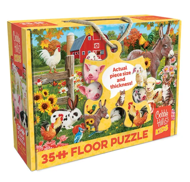 Cobble Hill Farmyard Greetings puzzle podea 35 piese ferma