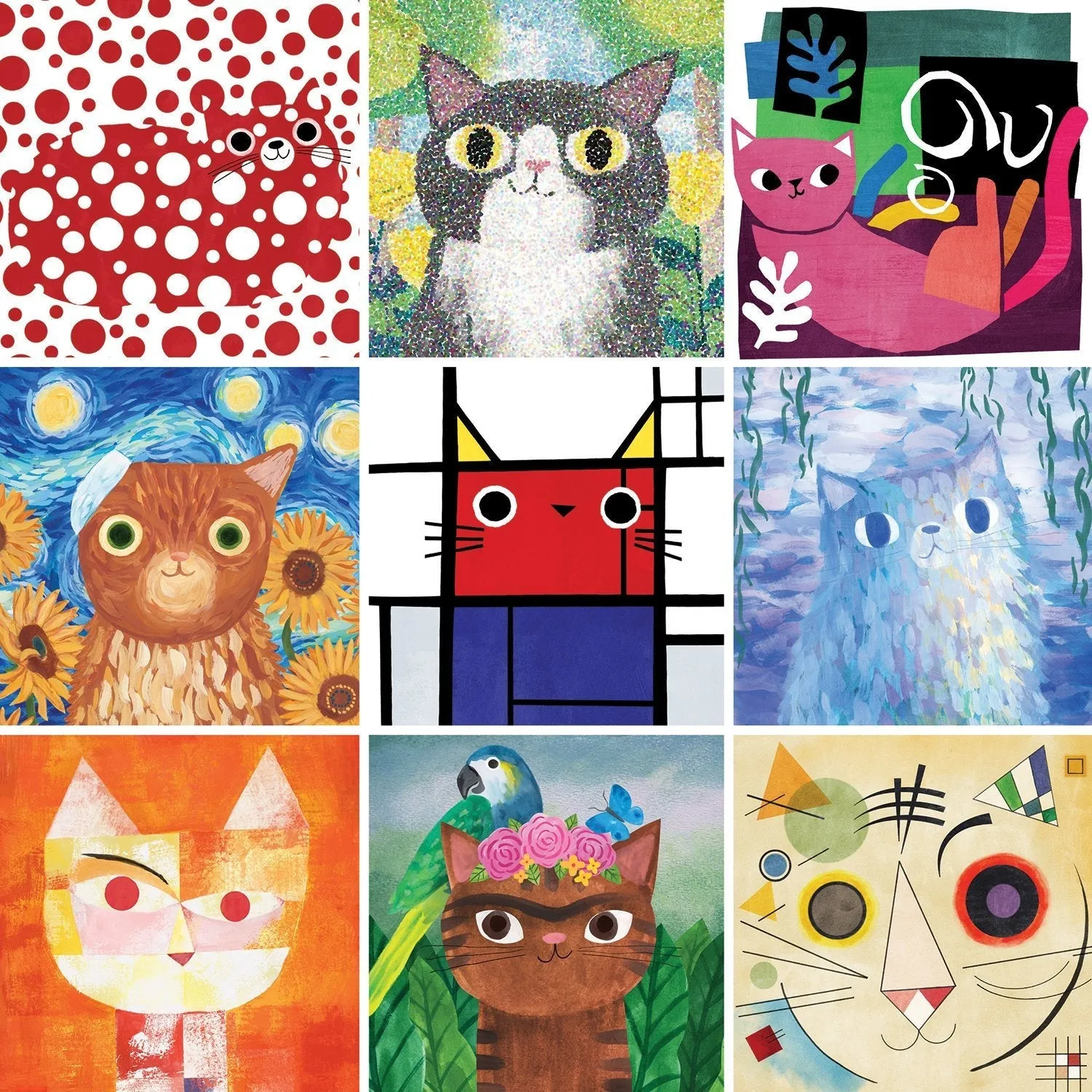 Mudpuppy Artsy Cats puzzle 500 piese pisici