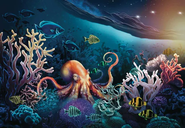 Mosaic Puzzles Glowing Reefs puzzle lemn 500 piese recif