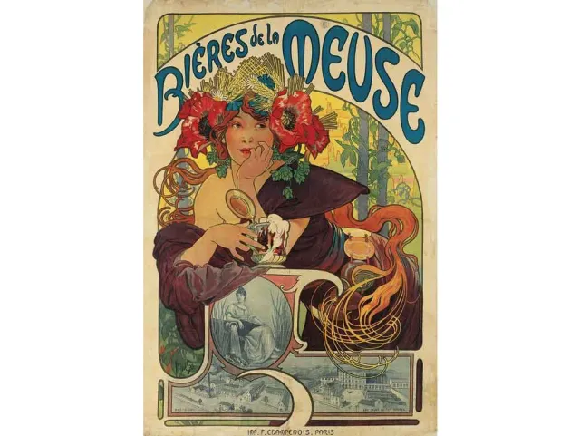 Mosaic Puzzles Bieres de la Meuse Mucha puzzle 500 piese