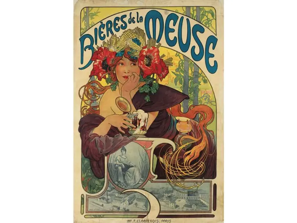 Mosaic Puzzles Bieres de la Meuse Mucha puzzle 500 piese