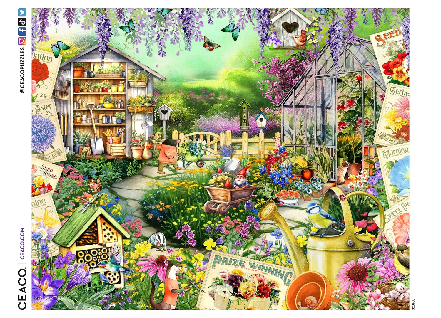 Ceaco EZ 2 Hold Animal Garden Party puzzle 1000 piese mari