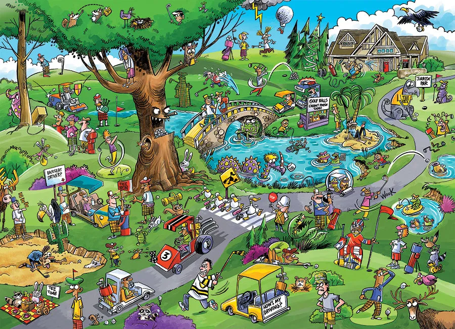 Cobble Hill DoodleTown Par for the Course puzzle 1000 golf