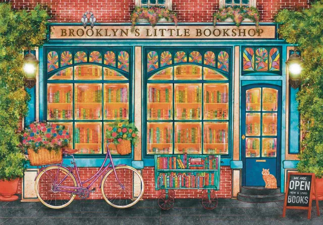 Mosaic Puzzles Brooklyn's Little Bookshop puzzle lemn 1000 piese