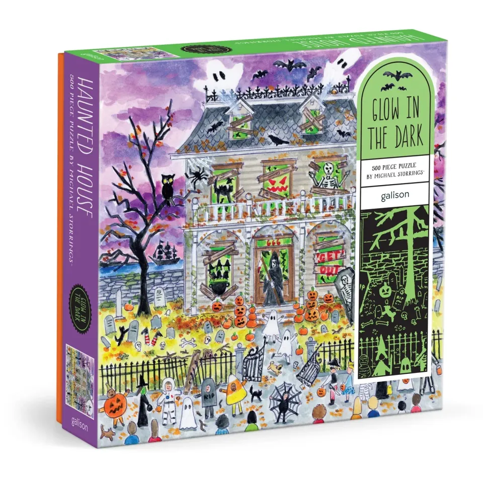 Mudpuppy Michael Storrings Haunted House puzzle 500 fosforescent