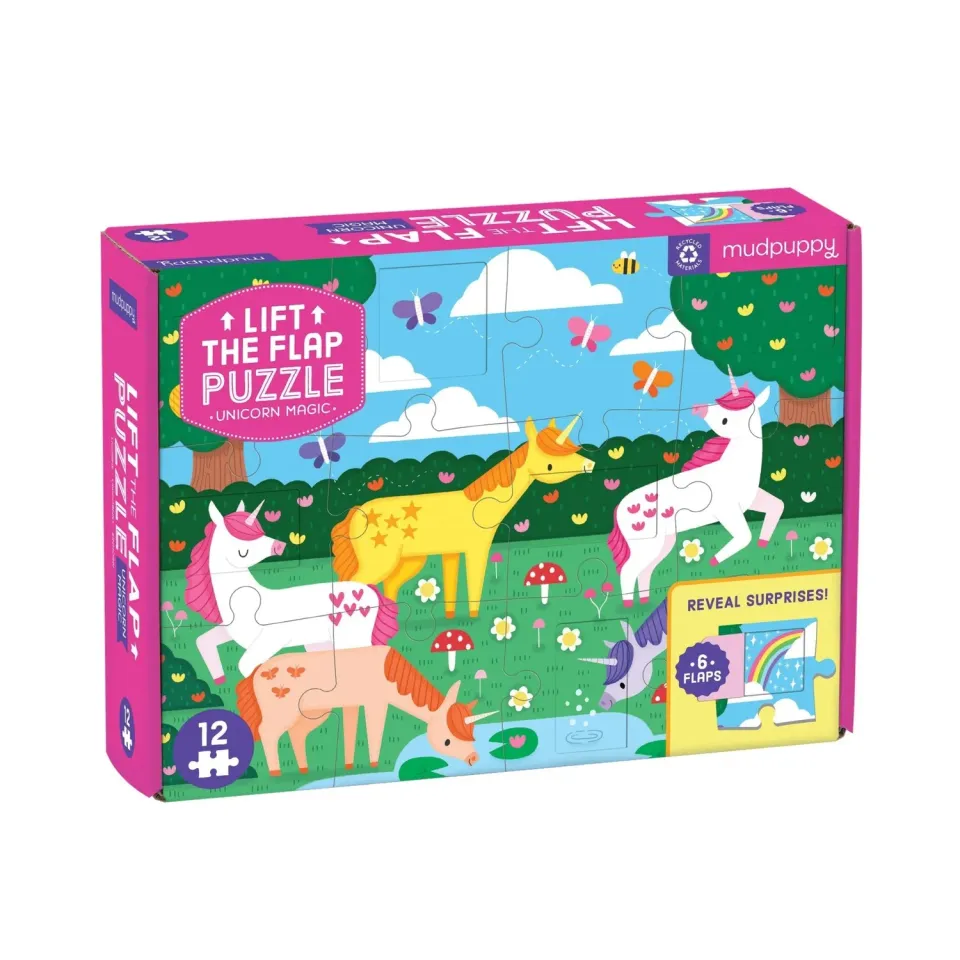 Mudpuppy Unicorn Magic puzzle 12 piese cu clapete