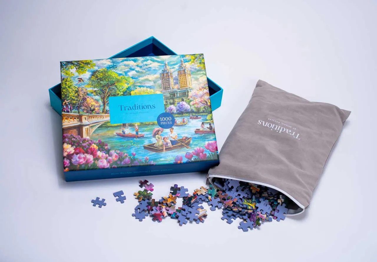 Mosaic Puzzles Bow Bridge Boating puzzle carton 1000 piese parc