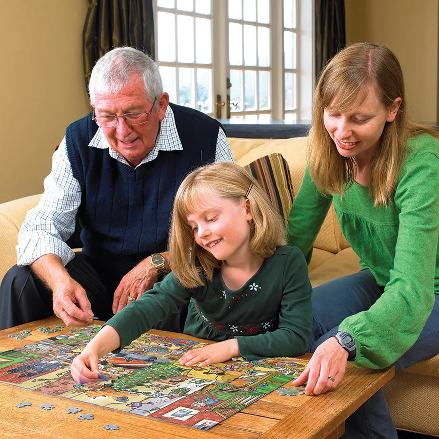 Cobble Hill Catching Santa puzzle 350 piese familie Craciun
