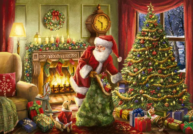 Mosaic Puzzles Santa Delivering Gifts puzzle lemn 500 piese craciun