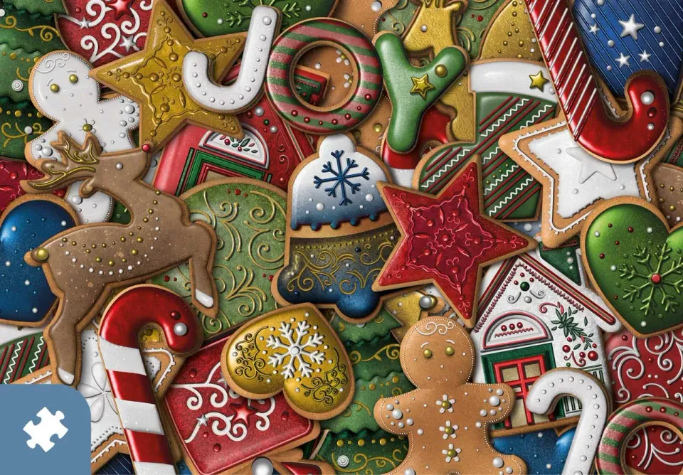 Traditions Festive Cookies puzzle carton 1000 piese Craciun