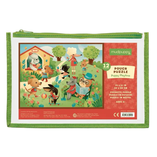 Mudpuppy Pouch Puppy Playtime puzzle 12 piese catei 2-4 ani