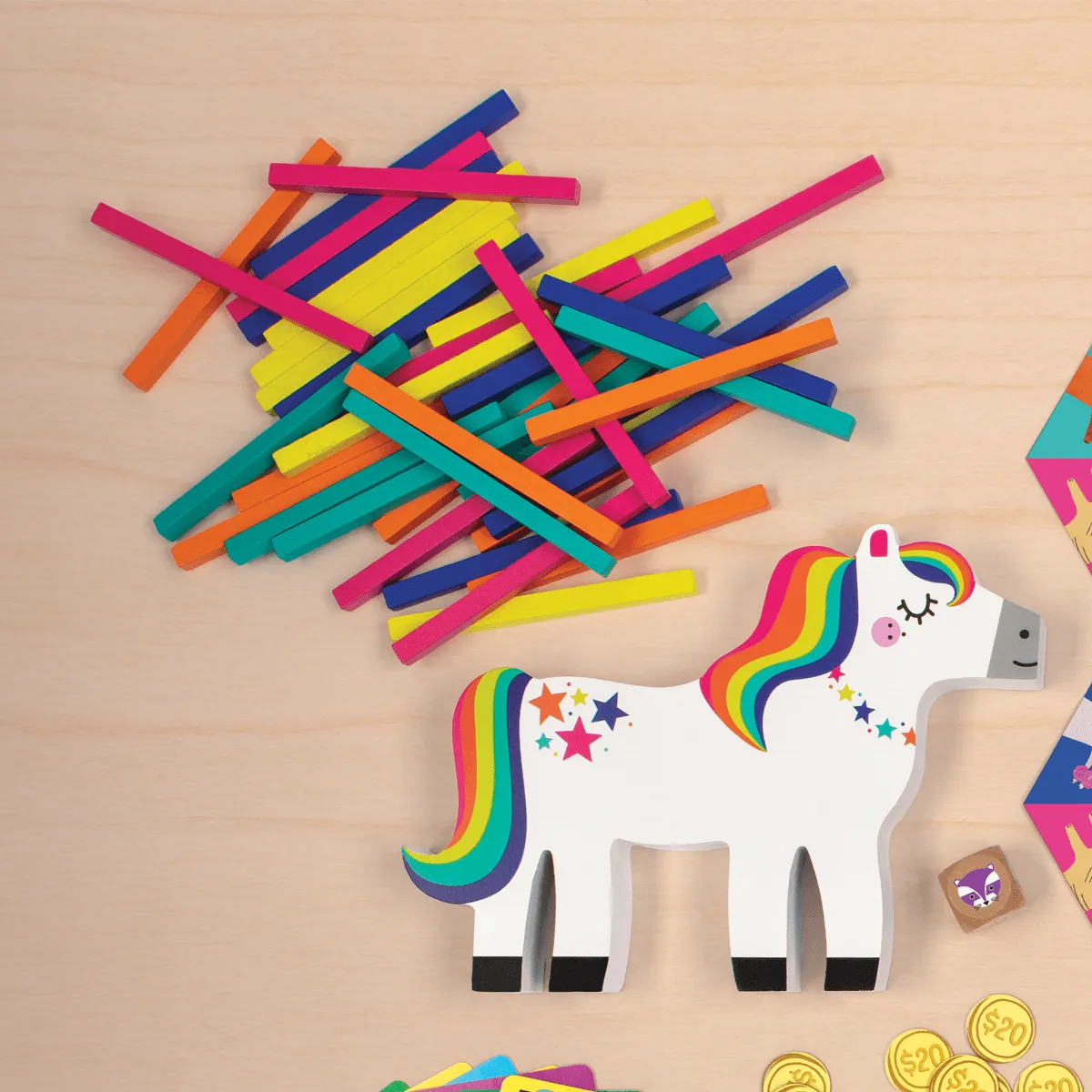Mudpuppy Pony Pile-Up joc echilibru lemn