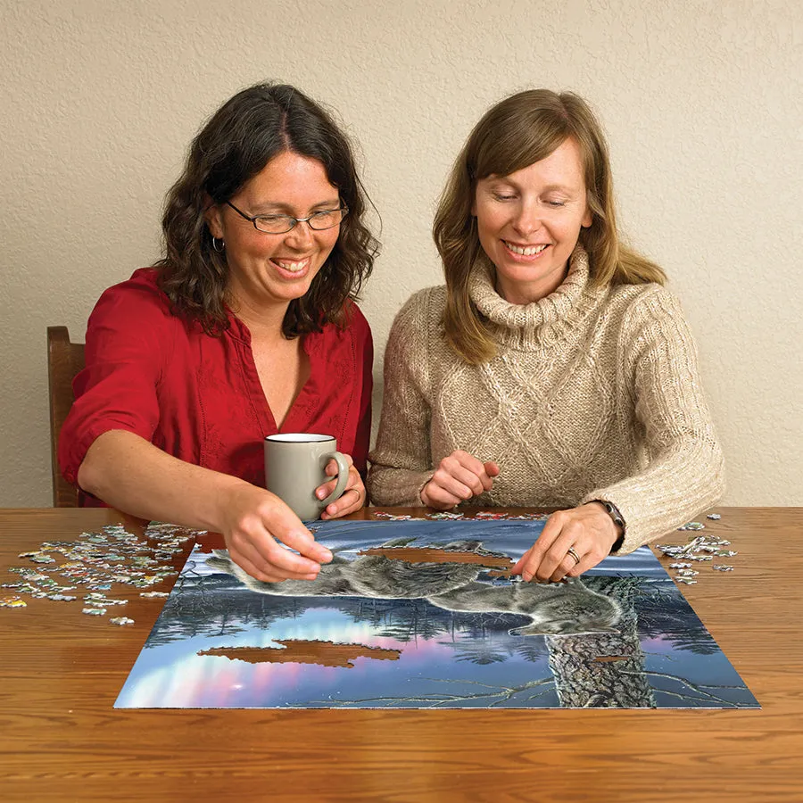 Cobble Hill Northern Lights puzzle 500 piese cu lupi