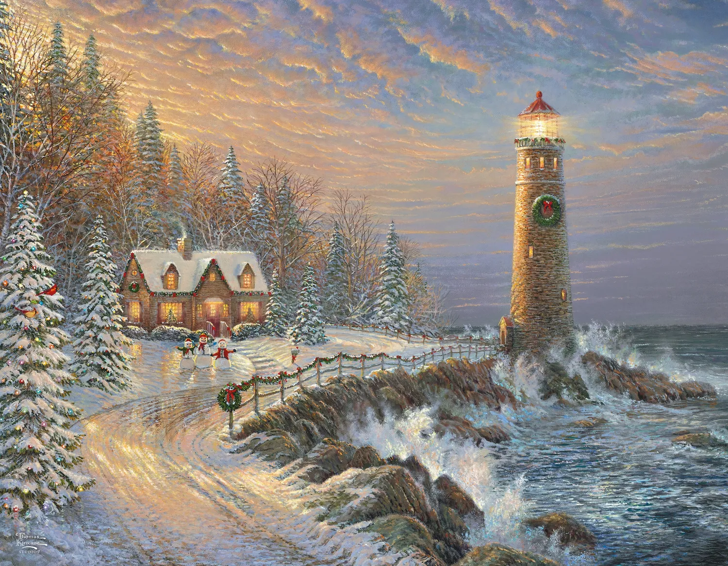Ceaco Thomas Kinkade Holiday Multipack puzzle 4x500 iarnă