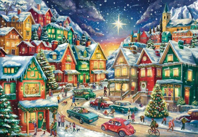 Mosaic Puzzles Cozy Village puzzle lemn 250 piese iarnă