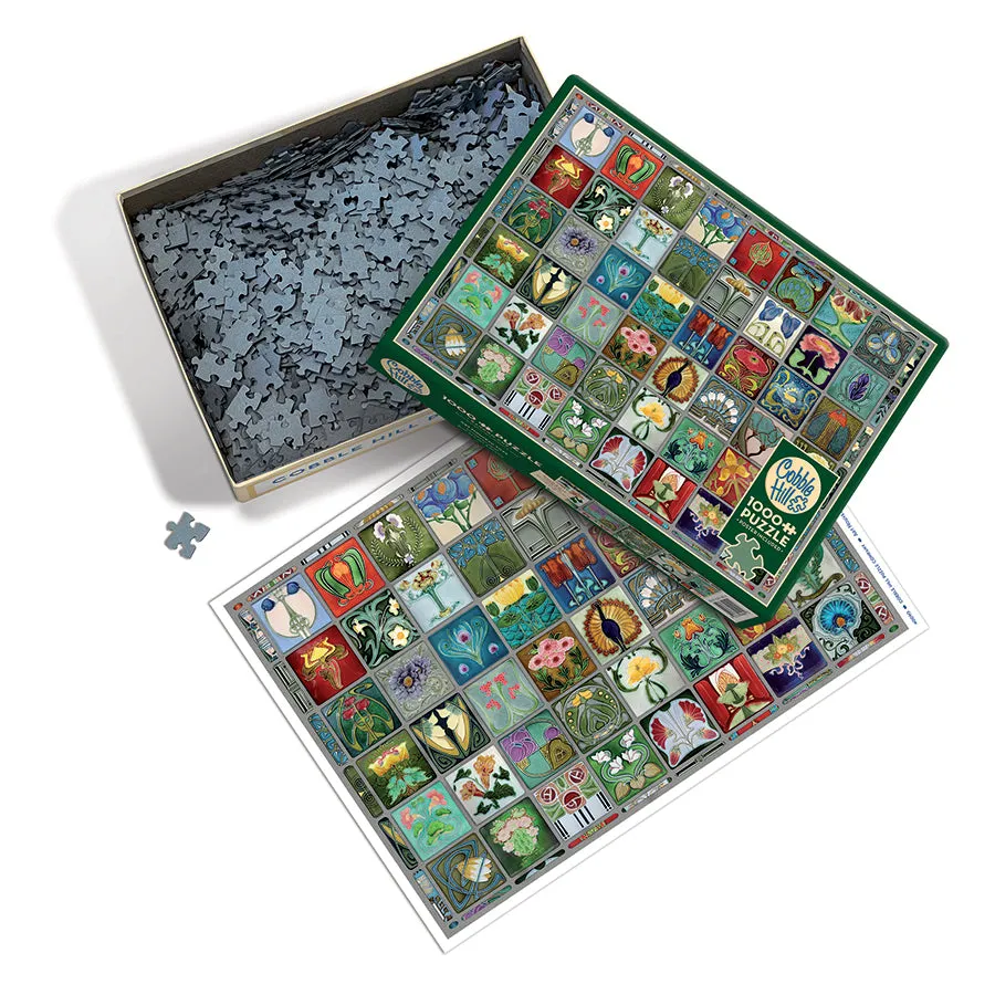 Cobble Hill Art Nouveau Tiles puzzle 1000 piese vitraliu