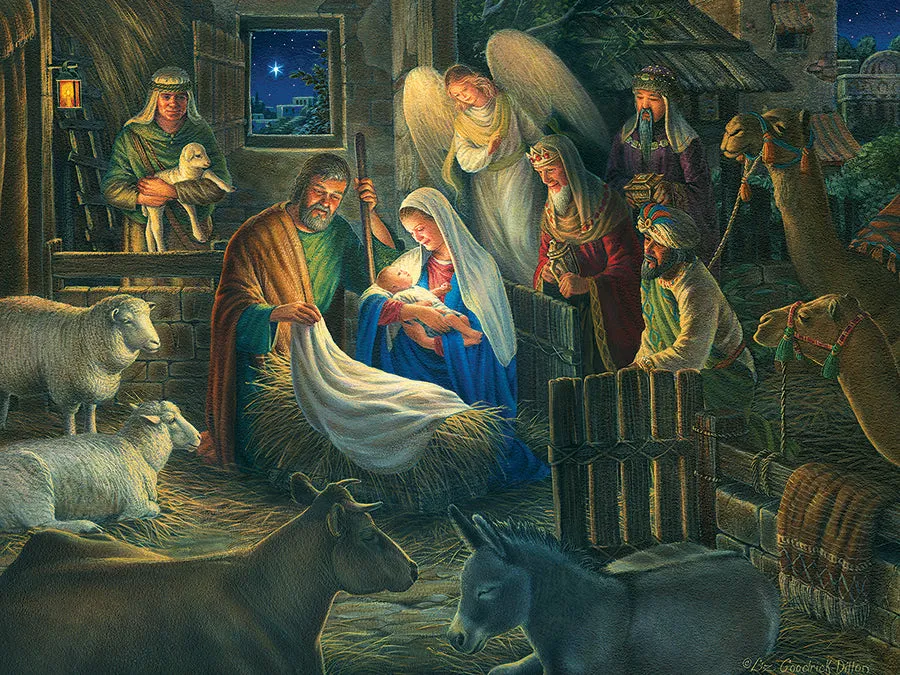 Cobble Hill Away in a Manger puzzle 500 piese craciun