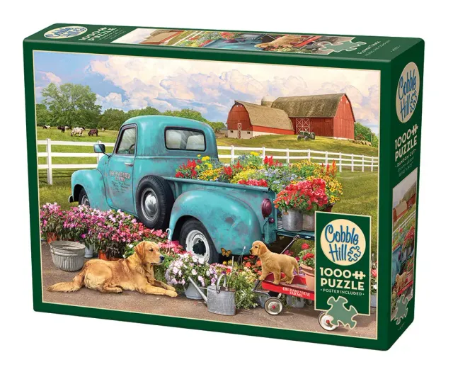 Cobble Hill Flower Truck puzzle 1000 piese flori