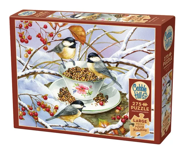 Cobble Hill Chickadee Tea puzzle 275 piese mari ușor de manevrat