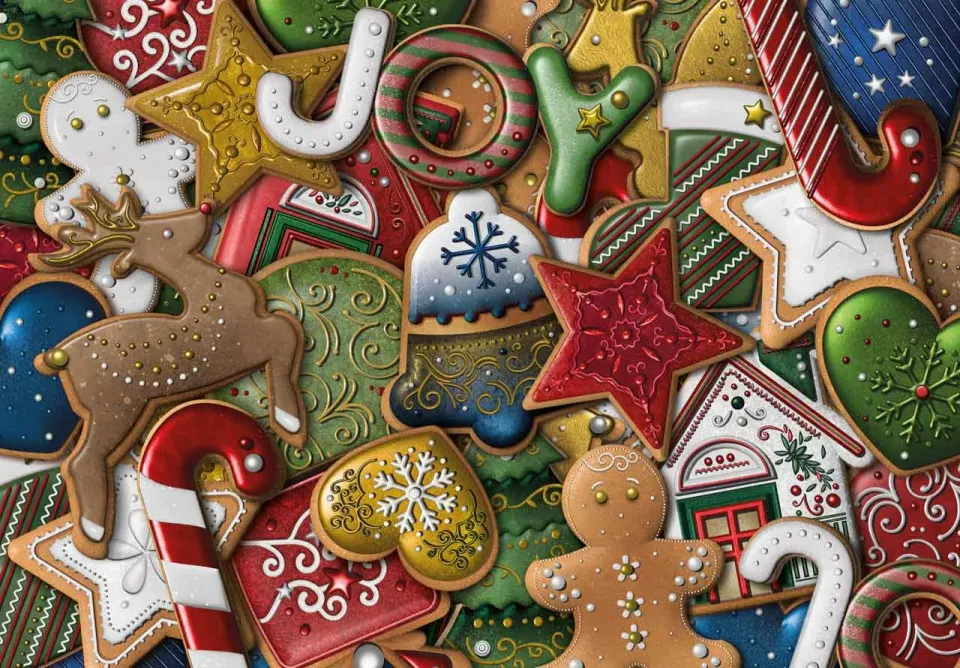 Mosaic Puzzles Festive Cookies puzzle lemn 100 piese craciun