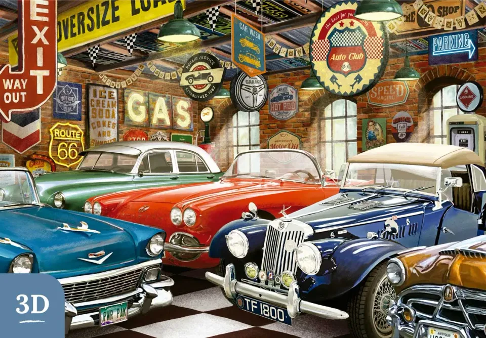 Mosaic Collector's Garage puzzle lemn 500 piese 3D