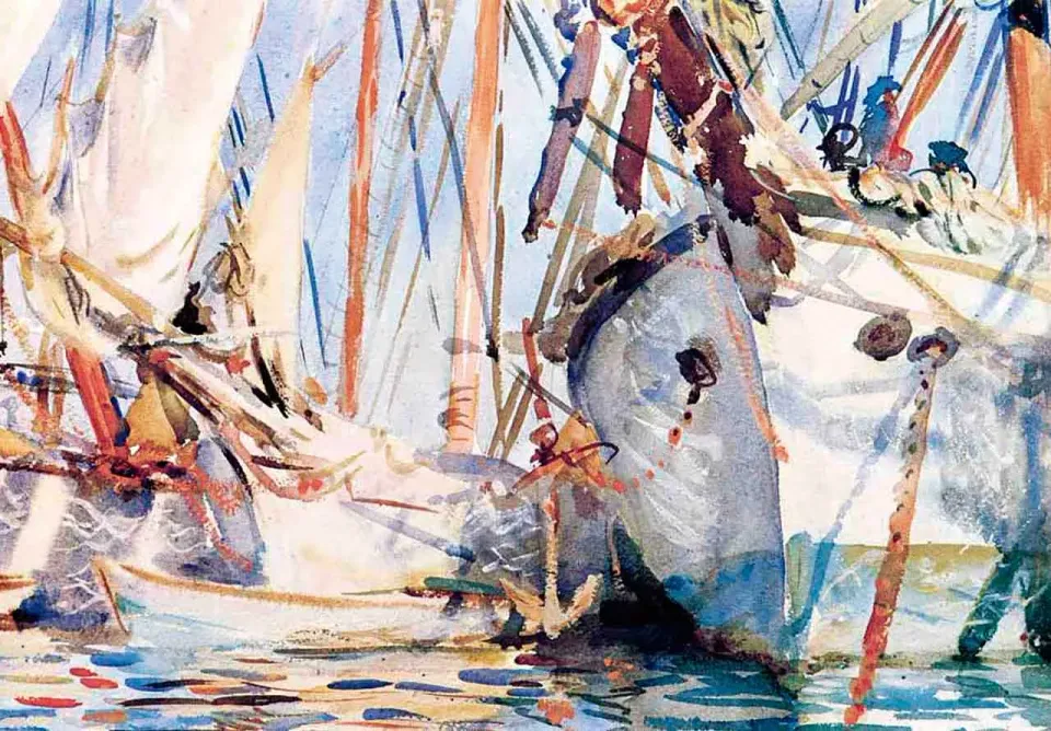 Mosaic Puzzles White Ships by John Singer Sargent puzzle lemn 500 piese
