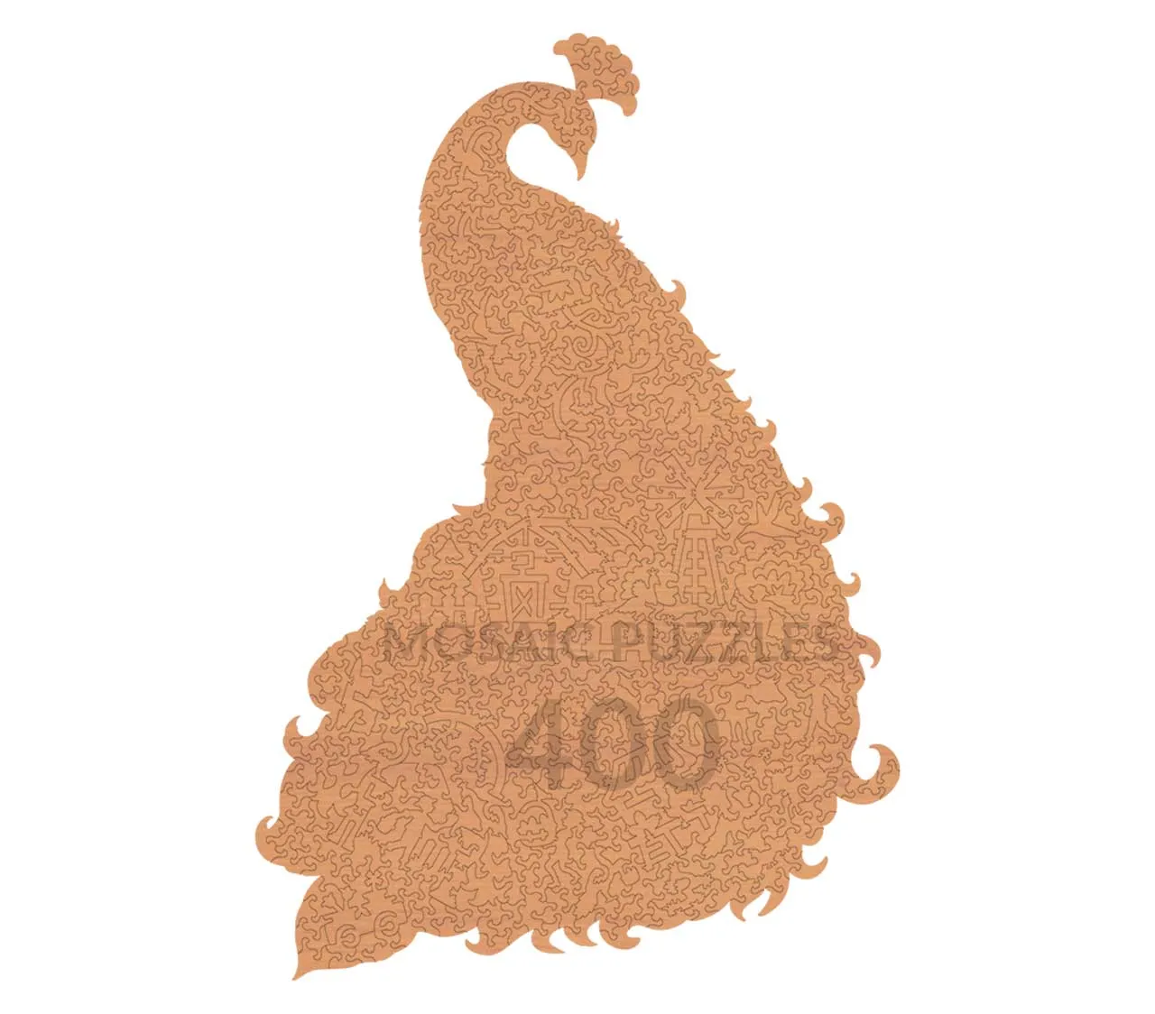 Mosaic Puzzles Feathered Majesty puzzle lemn 400 piese paun