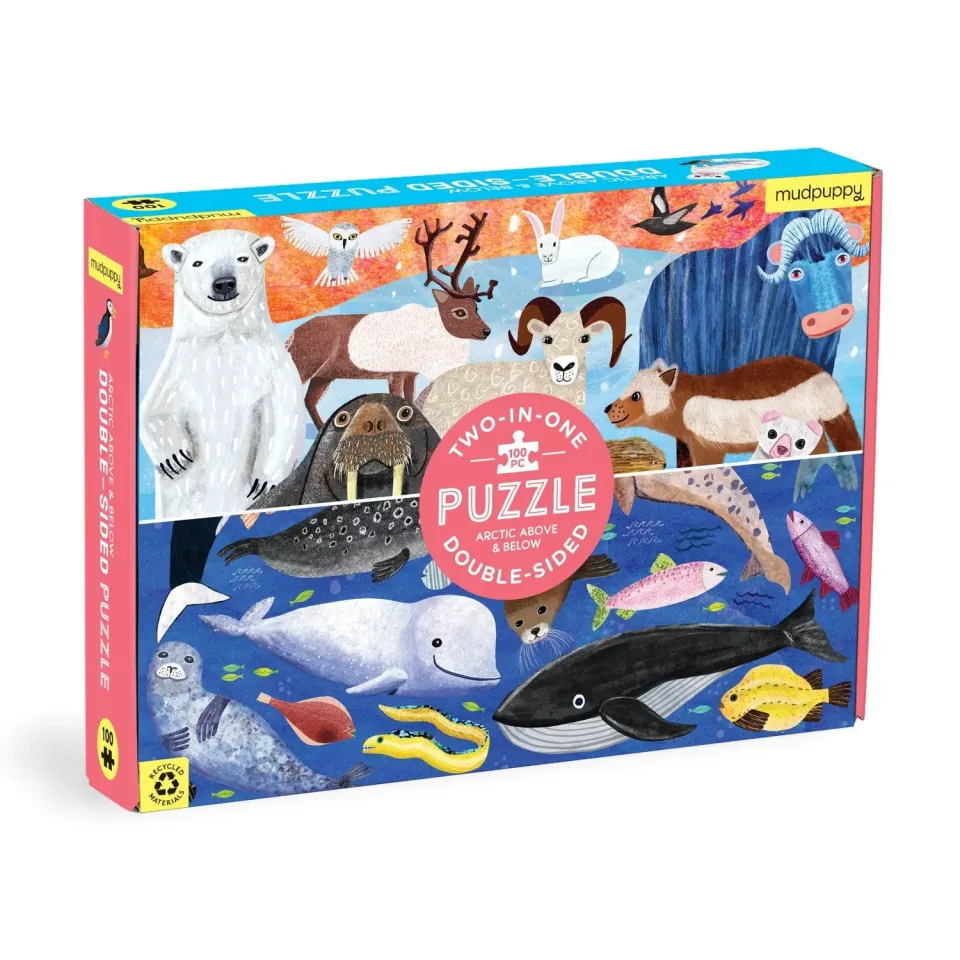 Mudpuppy Arctic Above & Below puzzle 100 piese dublu