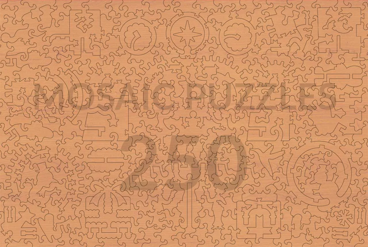 Mosaic Puzzles Santa's Musical Timepiece puzzle lemn 3D 250