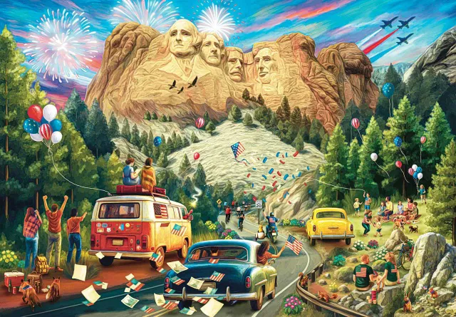 Mosaic Puzzles Rushmore on the Fourth puzzle lemn 500 piese SUA