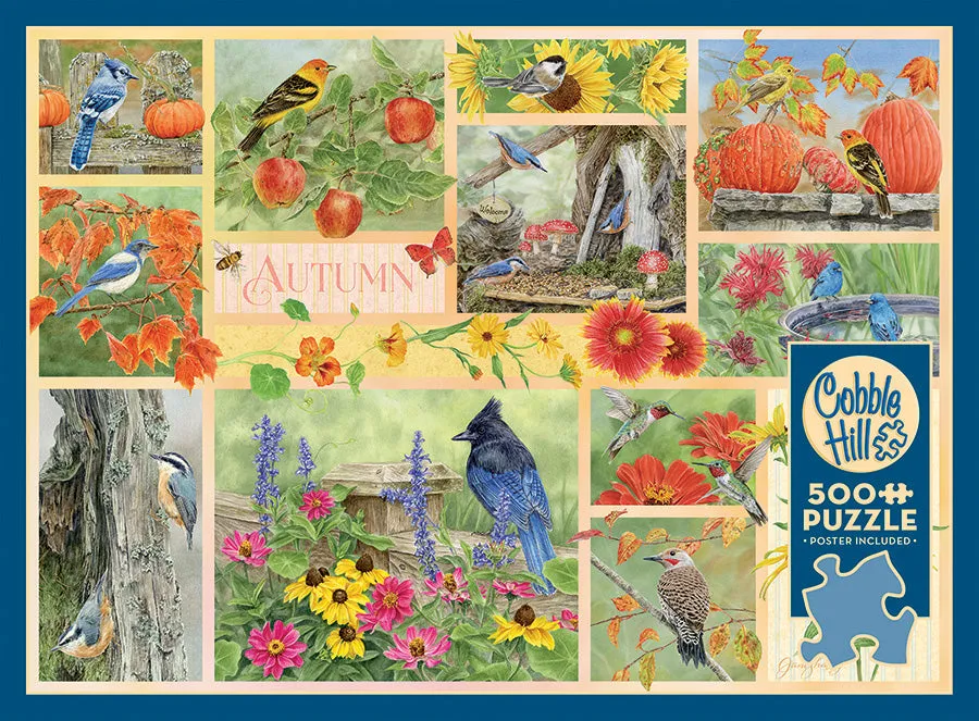 Cobble Hill Garden Birds in Autumn puzzle 500 piese toamnă