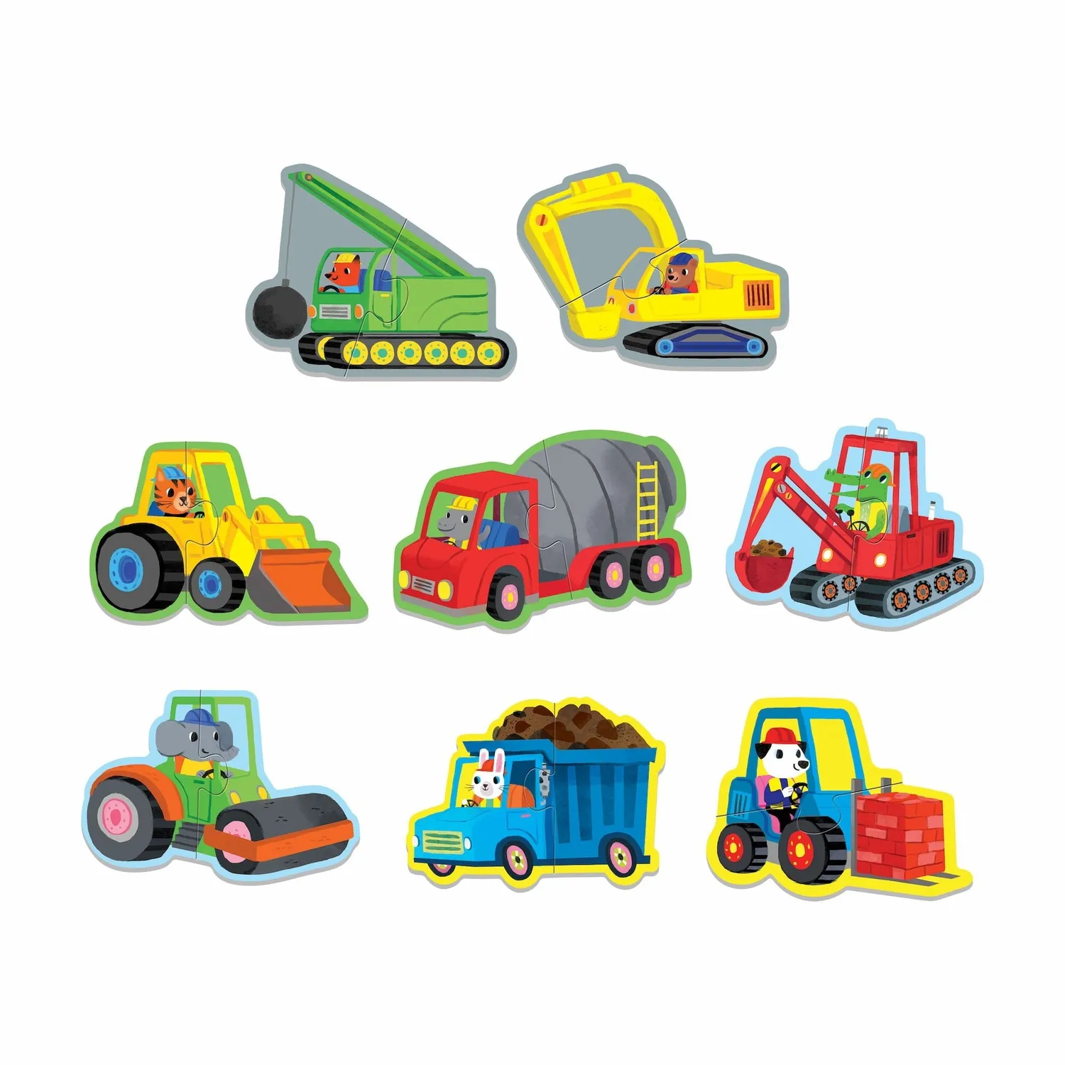 Mudpuppy My First Puzzles Construction Site puzzle 8x2 piese
