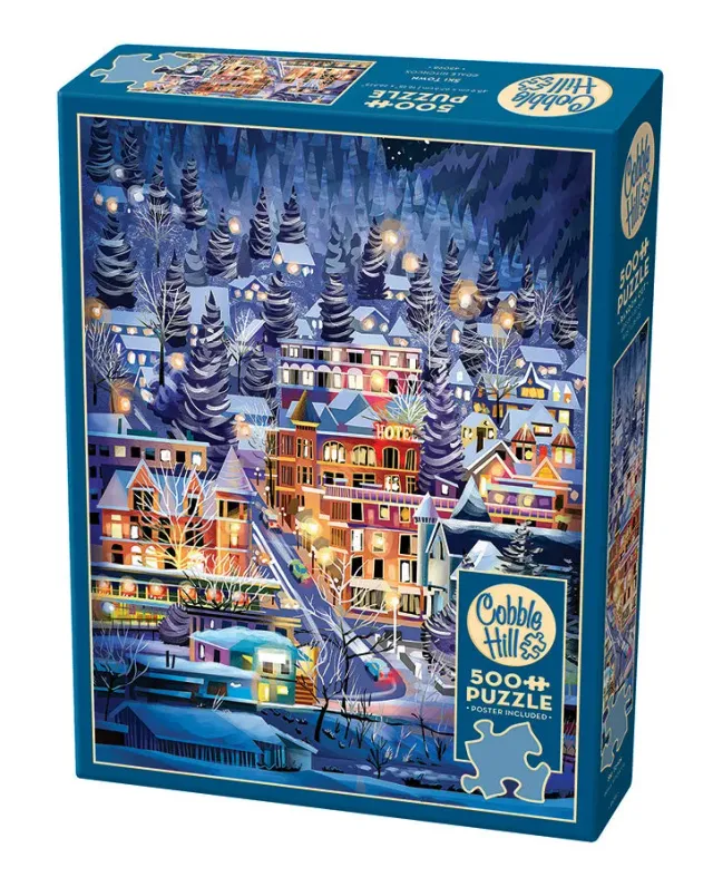 Cobble Hill Ski Town puzzle 500 piese iarna