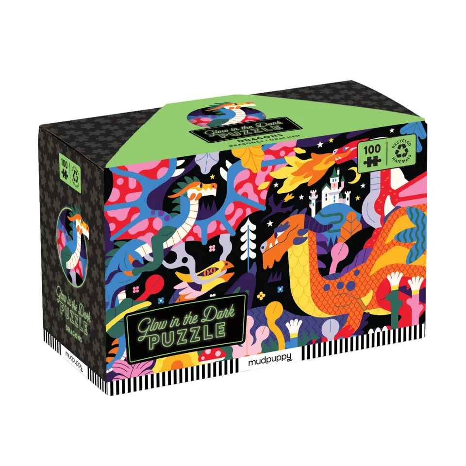 Mudpuppy Dragons puzzle 100 piese fosforescent