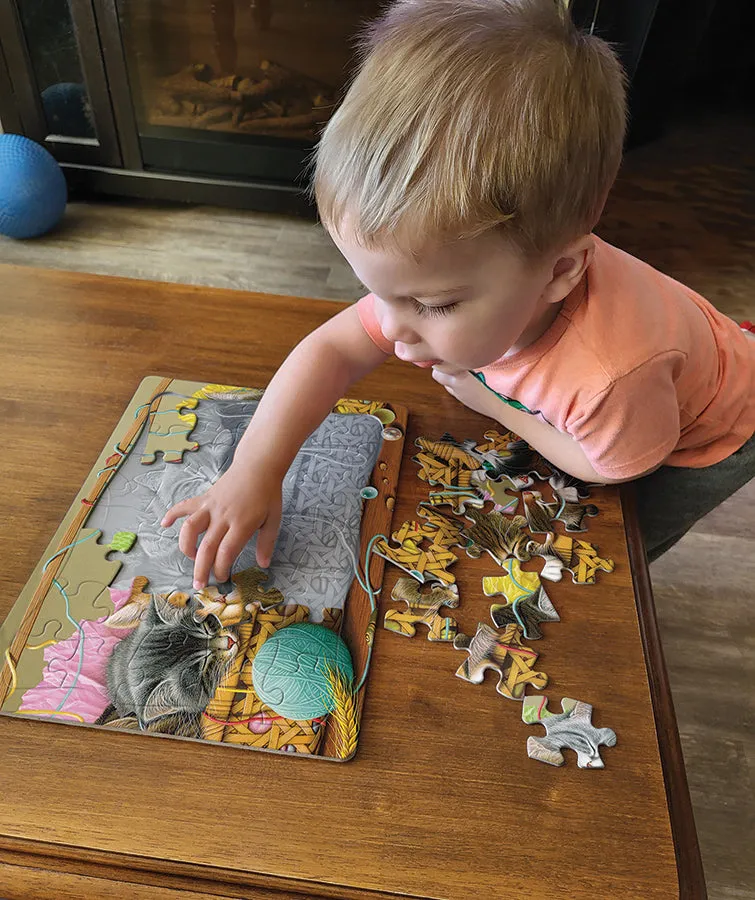 Cobble Hill Kittens in Basket puzzle 35 piese tava copii