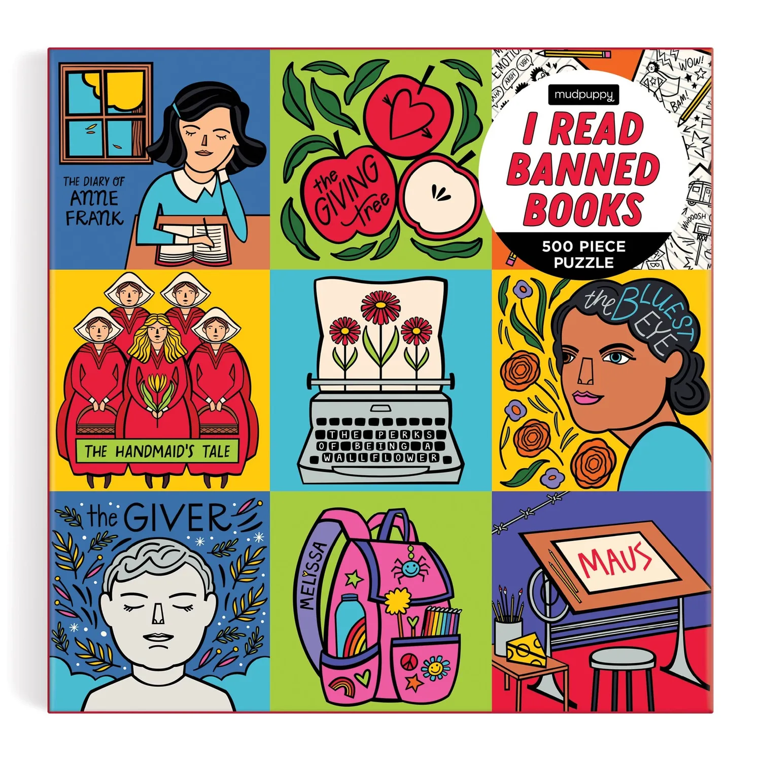 Mudpuppy I Read Banned Books puzzle 500 piese familie