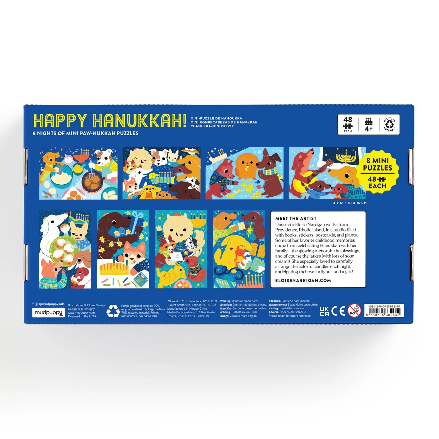 Mudpuppy Happy Hanukkah Countdown puzzle 8x48 piese catei