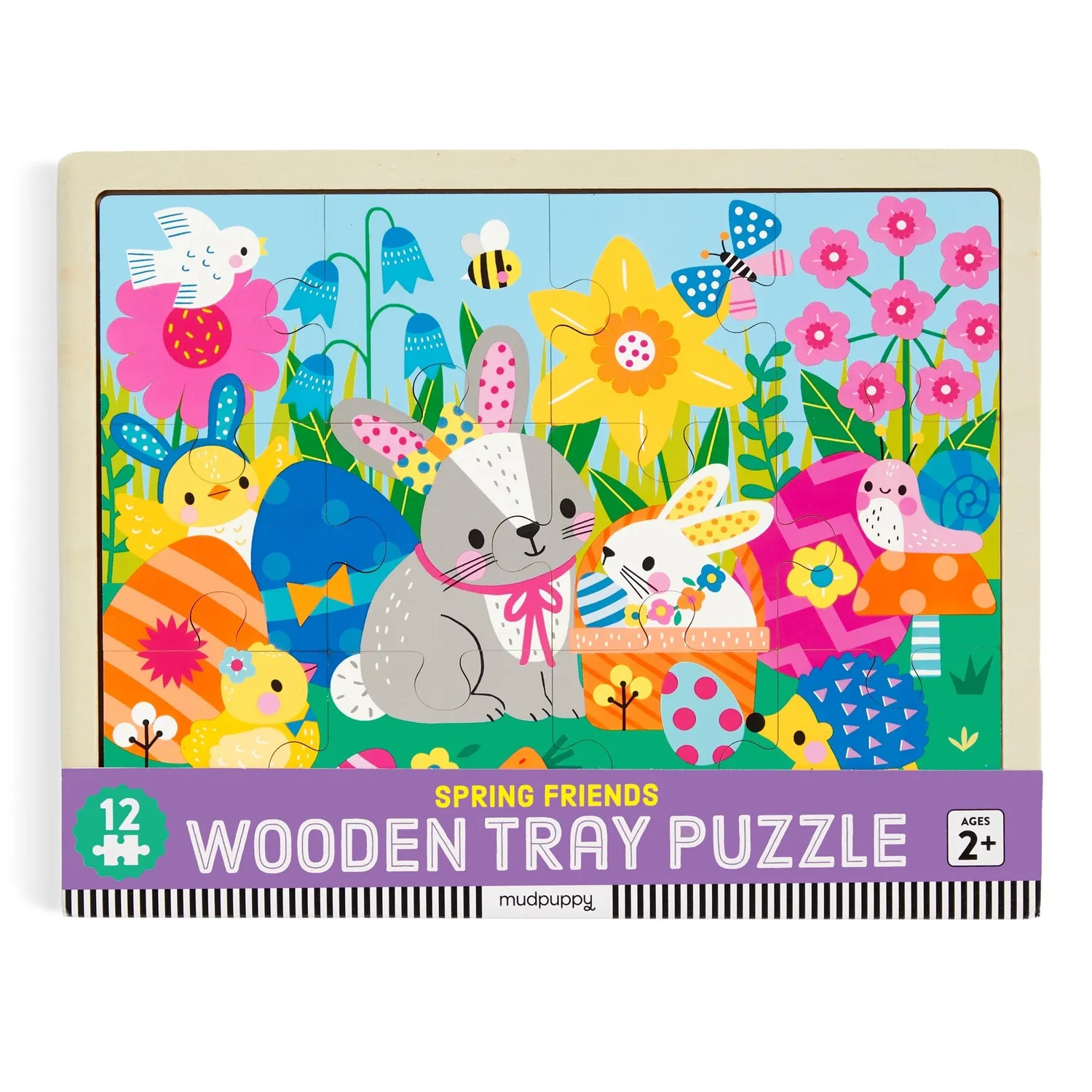 Mudpuppy Spring Friends puzzle lemn 12 piese