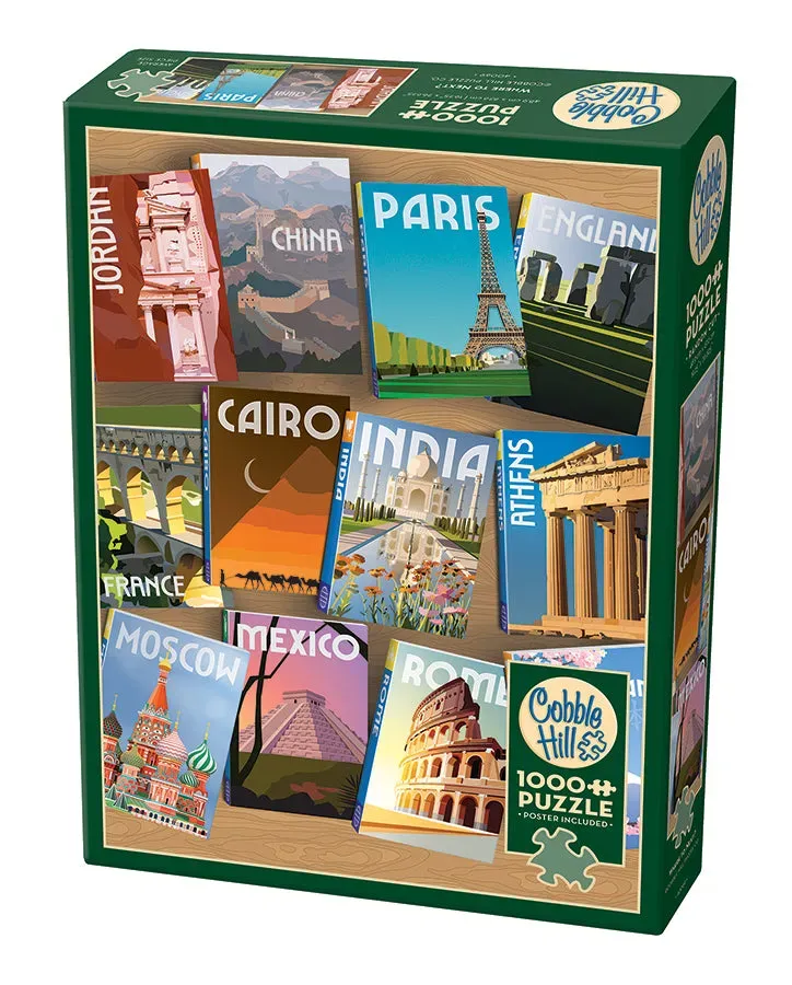 Cobble Hill Where to Next puzzle 1000 piese travel