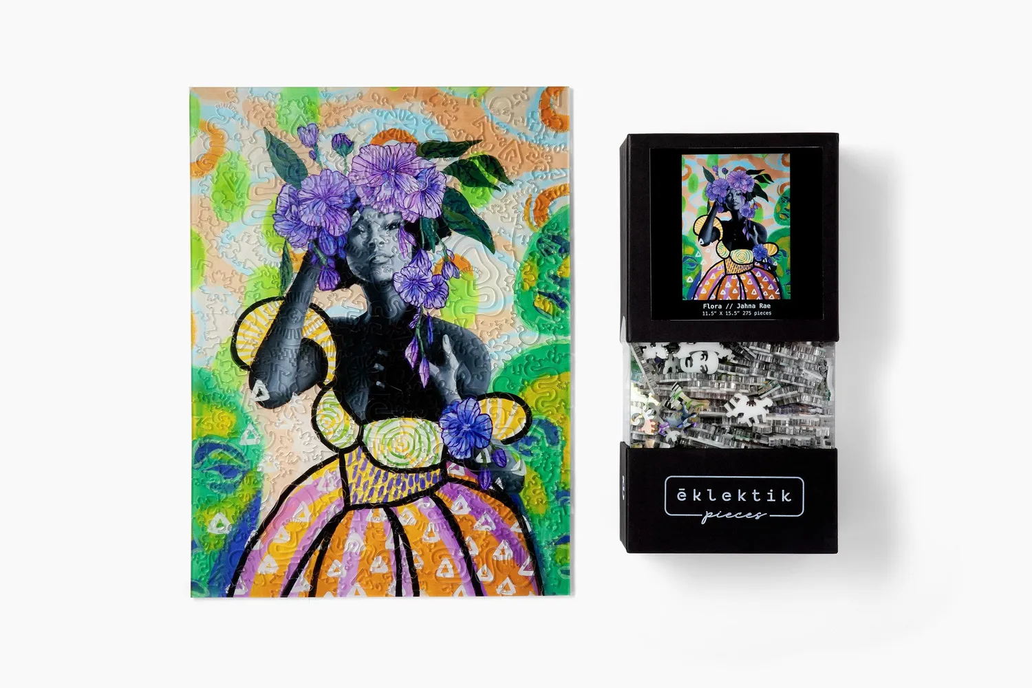 Eklektik Pieces Flora puzzle 275 piese floral verde