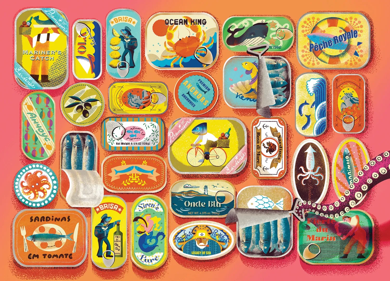 Cobble Hill Sardines and Friends puzzle 500 piese conserve