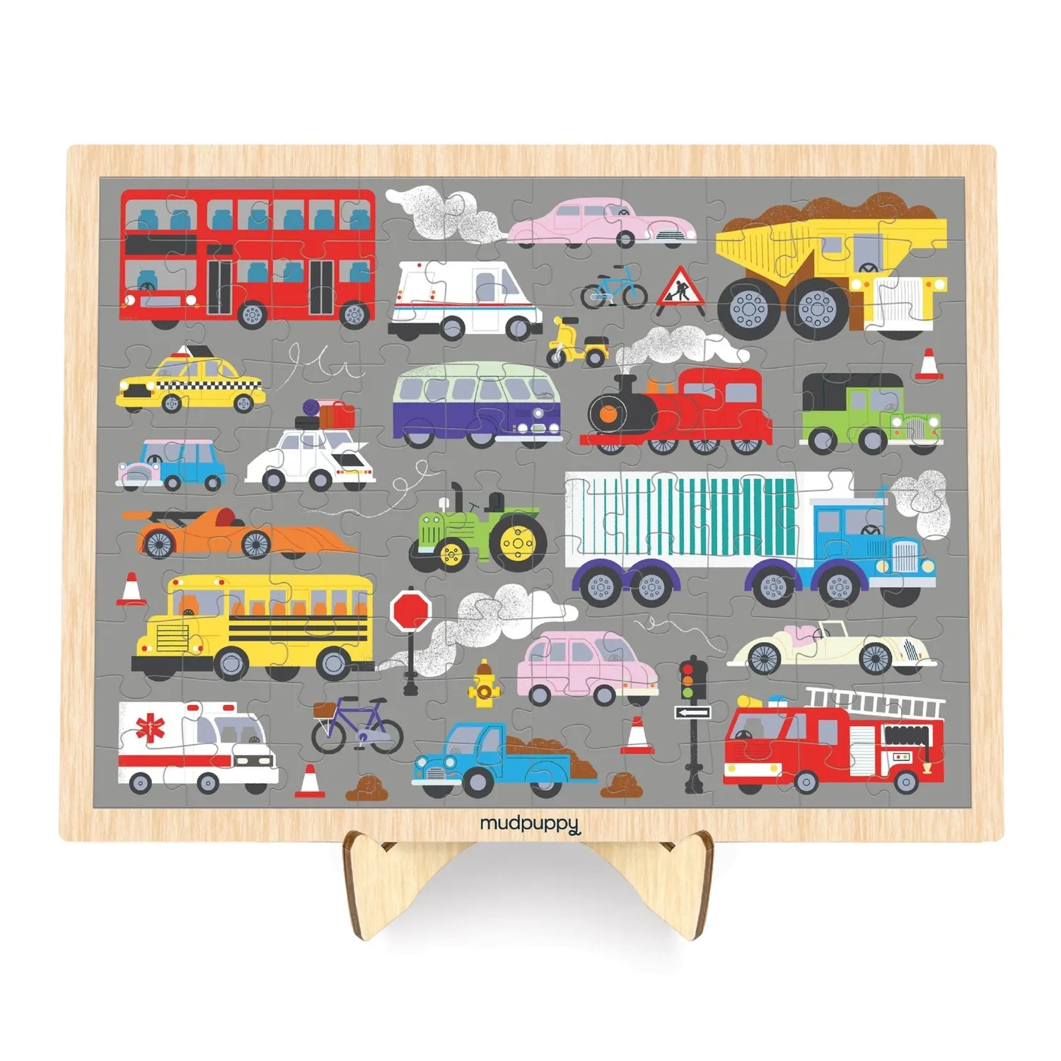 Mudpuppy On the Move puzzle lemn 100 piese masini