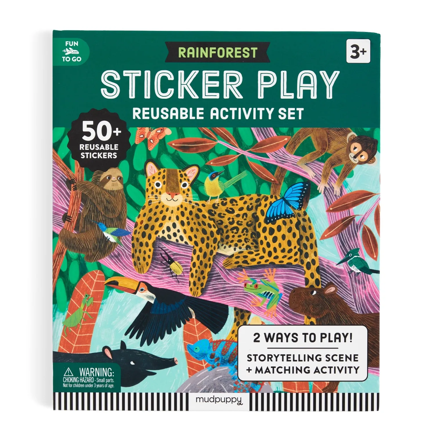 Mudpuppy Rainforest Sticker Play set stickere reutilizabile 50+ jungla