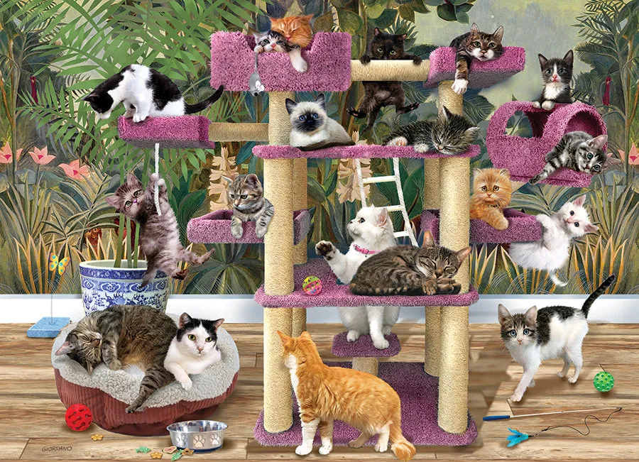 Cobble Hill Jungle Cats puzzle 500 piese pisici