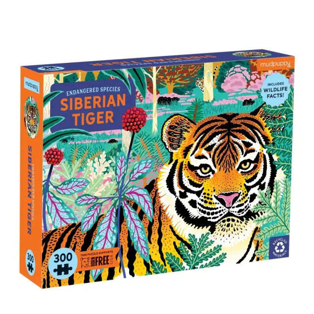 Mudpuppy Endangered Species Siberian Tiger puzzle 300 piese reciclat